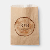 Rustieke Wood Cut slice Print Monogram Dank u Bedankzakje (Voorkant)