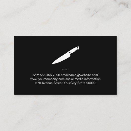 Rustieke Wood Executive Chef Visitekaartje (Achterkant)