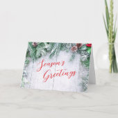 Rustieke Wood gepersonaliseerde zakelijke vakantie Bedankkaart (Voorkant)