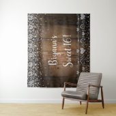 Rustieke Wood Glam Diamonds Glitter Party Achtergr Wandkleed (In situ)