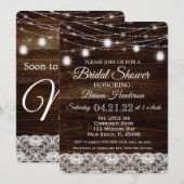 Rustieke Wood & Lace Mason Jar Lights Vrijgezellen Kaart (Voorkant / Achterkant)