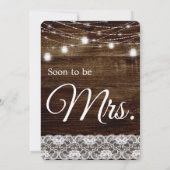 Rustieke Wood & Lace Mason Jar Lights Vrijgezellen Kaart (Achterkant)