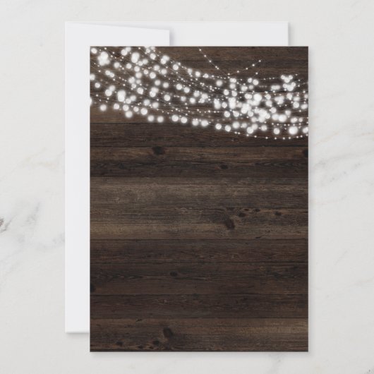 Rustieke Wood & Lights Uitgestelde bruiloft Update Kaart (Achterkant)