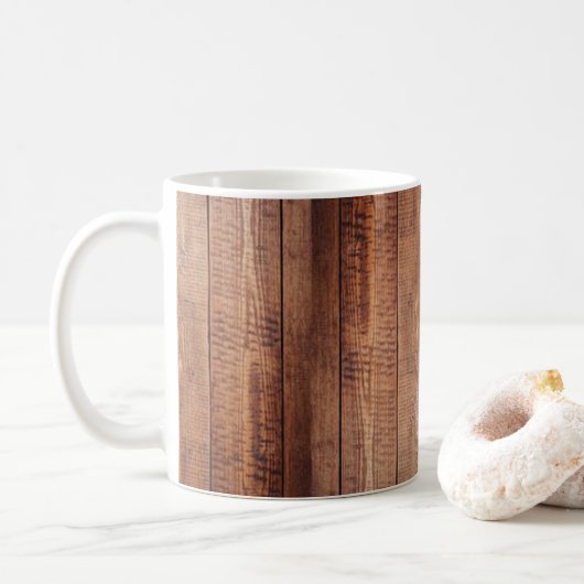 Rustieke Wood-look Koffie Mok (Met donut)
