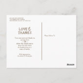 Rustieke Wood Mason Jar Flowers LIEFDE BEDANKT Bru Briefkaart (Achterkant)