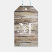 Rustieke Wood Monogrammed Gift Labels Cadeaulabel (Voorkant)