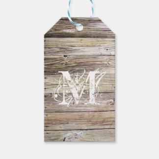 Rustieke Wood Monogrammed Gift Labels Cadeaulabel
