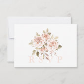 Rustieke Wood & Romantische Rozen Shabby Chic RSVP Kaart (Achterkant)