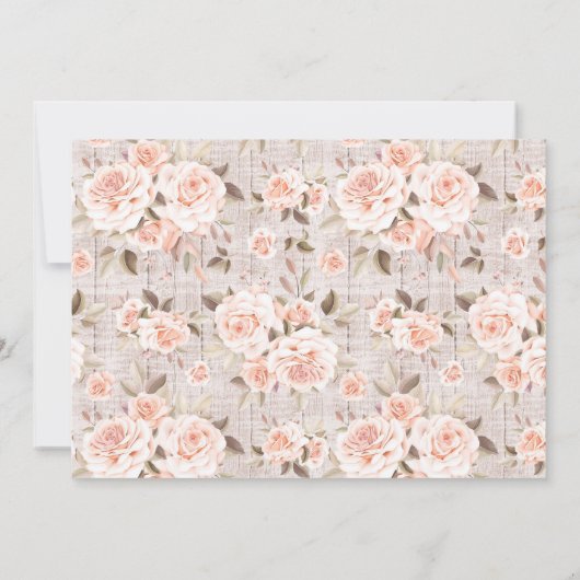 Rustieke Wood & Shabby Rozen Engagement Party Foto Kaart (Achterkant)