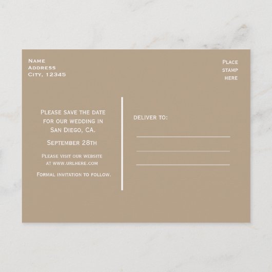 Rustieke Wood & String Lights Save The Date Briefk Aankondigingskaart (Achterkant)