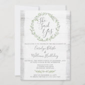 Rustieke Wood & Wreath Engagement Party Uitnodigin Kaart (Voorkant)