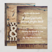 Rustieke Wood You & Me bruiloft uitnodigingen (Voorkant / Achterkant)