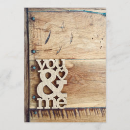Rustieke Wood You & Me bruiloft uitnodigingen