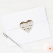 Rustieke Woodgrain Bloemen Kant Bruiloft Favor Sti Hart Sticker (Envelop)