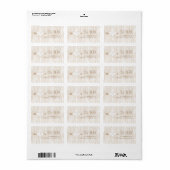 Rustieke Woodgrain Bruiloft labels (Full Sheet)