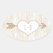 Rustieke Woodgrain Bruiloft Sticker (Voorkant)
