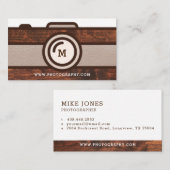 Rustieke  Woodgrain Fotografie Camera Visitekaartje (Voorkant / Achterkant)