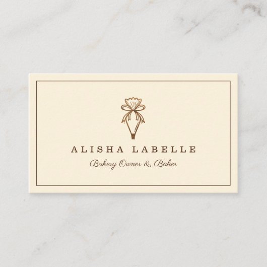 Rustieke Woodgrain stijl bakkerij gebak tas Logo Visitekaartje (Voorkant)