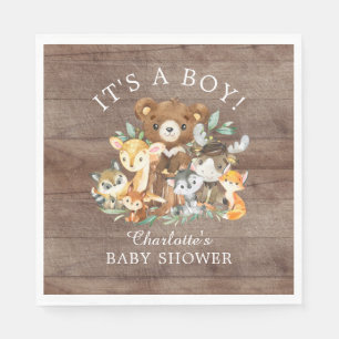 Rustieke Woodland Animal Baby shower papieren serv Servet