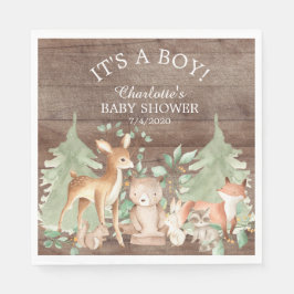 Rustieke Woodland Animal Baby shower papieren serv Servet