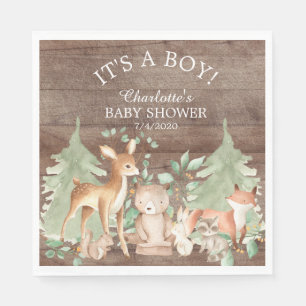 Rustieke Woodland Animal Baby shower papieren serv Servet