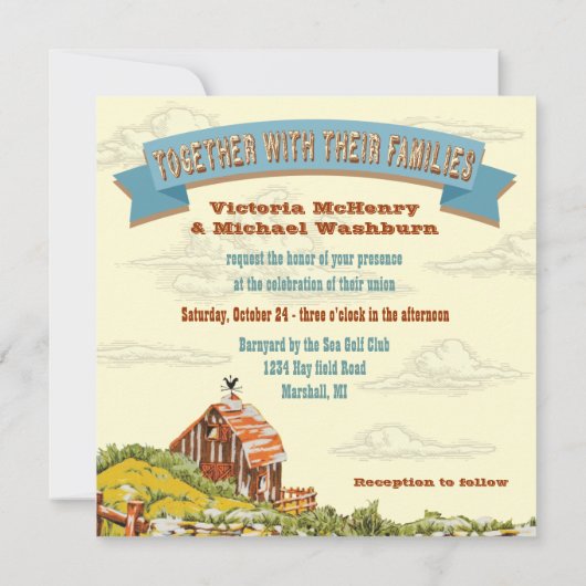 Rustieke Woodland Barn bruiloft uitnodiging (Achterkant)