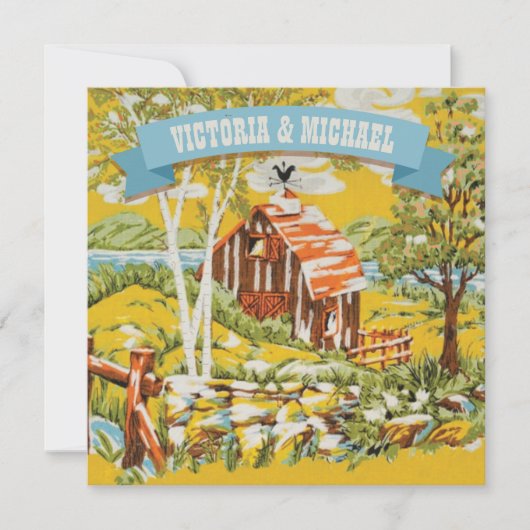 Rustieke Woodland Barn bruiloft uitnodiging (Voorkant)