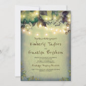 Rustieke Woodland Barn String Lights Bruiloft Kaart (Voorkant)