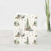 Rustieke Woodland Beer Baby shower Dank u kaart (Achterkant)