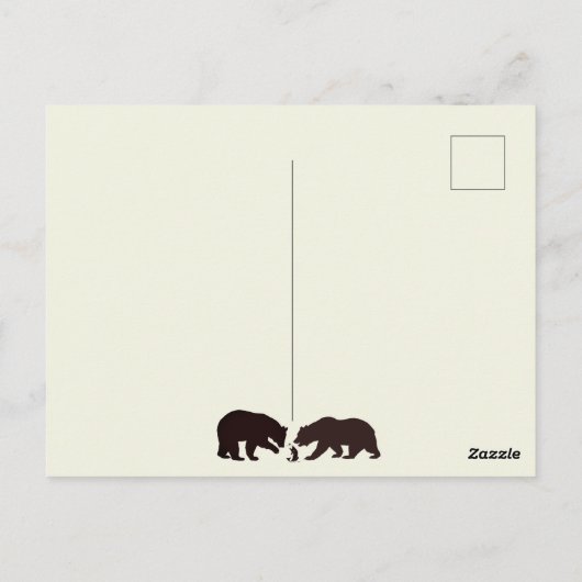 Rustieke Woodland Beren en Berken Dank u Briefkaart (Achterkant)