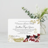 Rustieke Woodland Birds Bourgondië en gouden bruil Kaart (Staand voorkant)