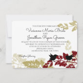 Rustieke Woodland Birds Bourgondië en gouden bruil Kaart (Voorkant)