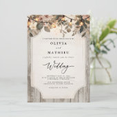 Rustieke Woodland Bloom Wedding Kaart (Staand voorkant)