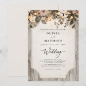 Rustieke Woodland Bloom Wedding Kaart (Voorkant / Achterkant)