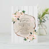 Rustieke Woodland Blush Bloemendoop Kaart (Staand voorkant)