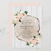 Rustieke Woodland Blush Bloemendoop Kaart (Voorkant / Achterkant)