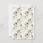 Rustieke Woodland Botanical met Pinecones Bruiloft Bedankkaart (Achterkant)