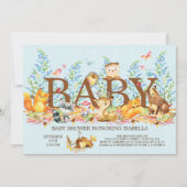 Rustieke Woodland Boys Baby shower Invitation Kaart (Voorkant)