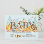Rustieke Woodland Boys Baby shower Invitation Kaart (Staand voorkant)