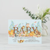 Rustieke Woodland Boys Baby shower Invitation Kaart (Staand voorkant)