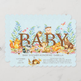 Rustieke Woodland Boysl Baby shower Invitation Kaart