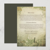 Rustieke Woodland bruiloft informatie / details Informatiekaartje (Voorkant / Achterkant)