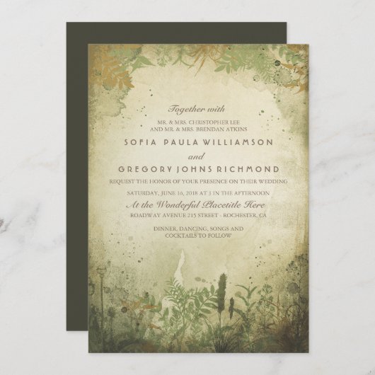 Rustieke Woodland bruiloft uitnodiging (Voorkant / Achterkant)