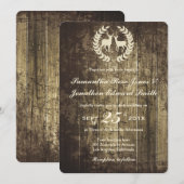 Rustieke Woodland Buck and Deer bruiloft uitnodigi Kaart (Voorkant / Achterkant)