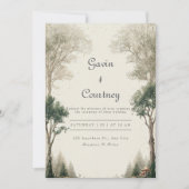 Rustieke Woodland Cottage bruiloft Kaart (Voorkant)