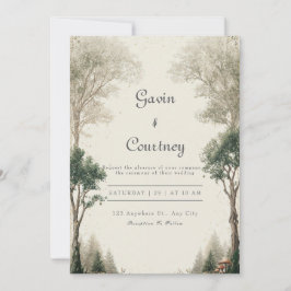 Rustieke Woodland Cottage bruiloft Kaart