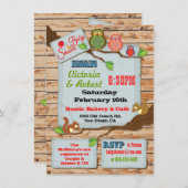 Rustieke Woodland Couples Baby Douche Uitnodiginge Kaart (Voorkant / Achterkant)