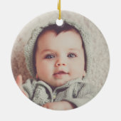 Rustieke Woodland Deer Baby Foto Keepsake Keramisch Ornament (Achterkant)