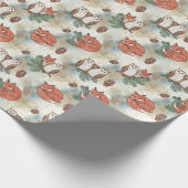 Rustieke Woodland Dieren Naadloos Patroon Cadeaupapier (Hoek)