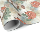 Rustieke Woodland Dieren Naadloos Patroon Cadeaupapier (Rol Hoek)